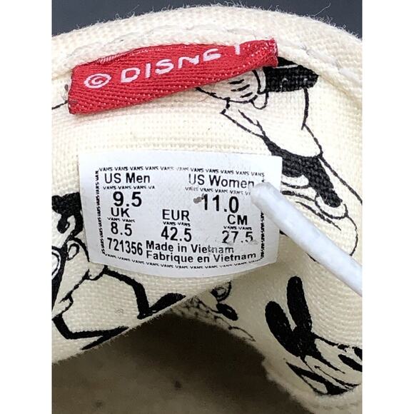 Vans Disney Mickey Mouse 90th Birthday Unisex Men’s 9.5 Women’s 11 Shoes main image 13